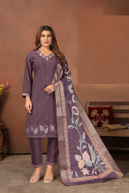 Alinee 132 And 133 Roman Silk Kurti Bottom With Dupatta Bulk Orders In India